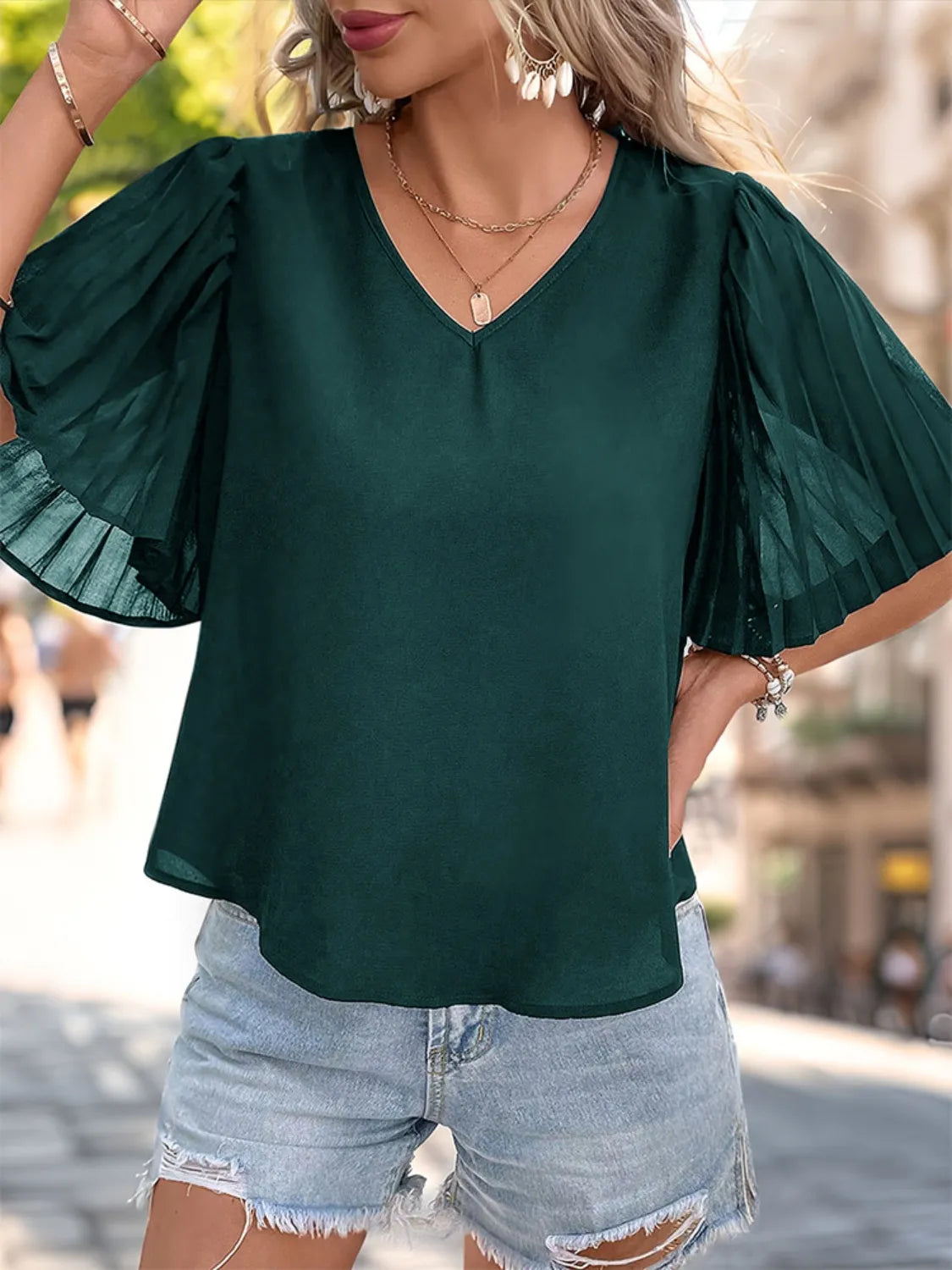 V-Neck-Half-Sleeve-Top-Sarunna