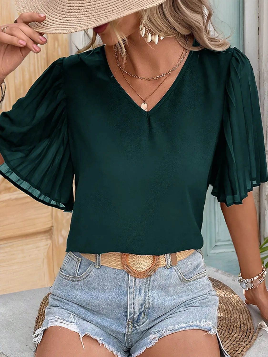 V-Neck-Half-Sleeve-Top-Sarunna